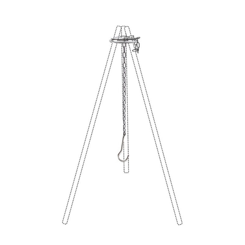 Outdoor Camping Triangular Hanging Pot Bracket Portable Tripod Ring Stainless Barbecue Rack Picnic Multifunctional Ring Hook